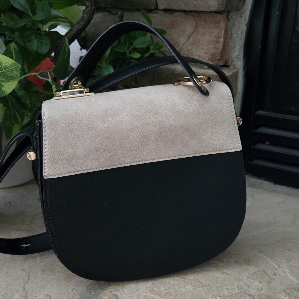 Express Black and Cream Crossbody Bag
